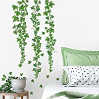 decalmile Pegatinas de Pared Hojas de Hiedra Verde Vinilos Decorativos Plantas de Vid Colgantes Adhesivos Pared Salón…